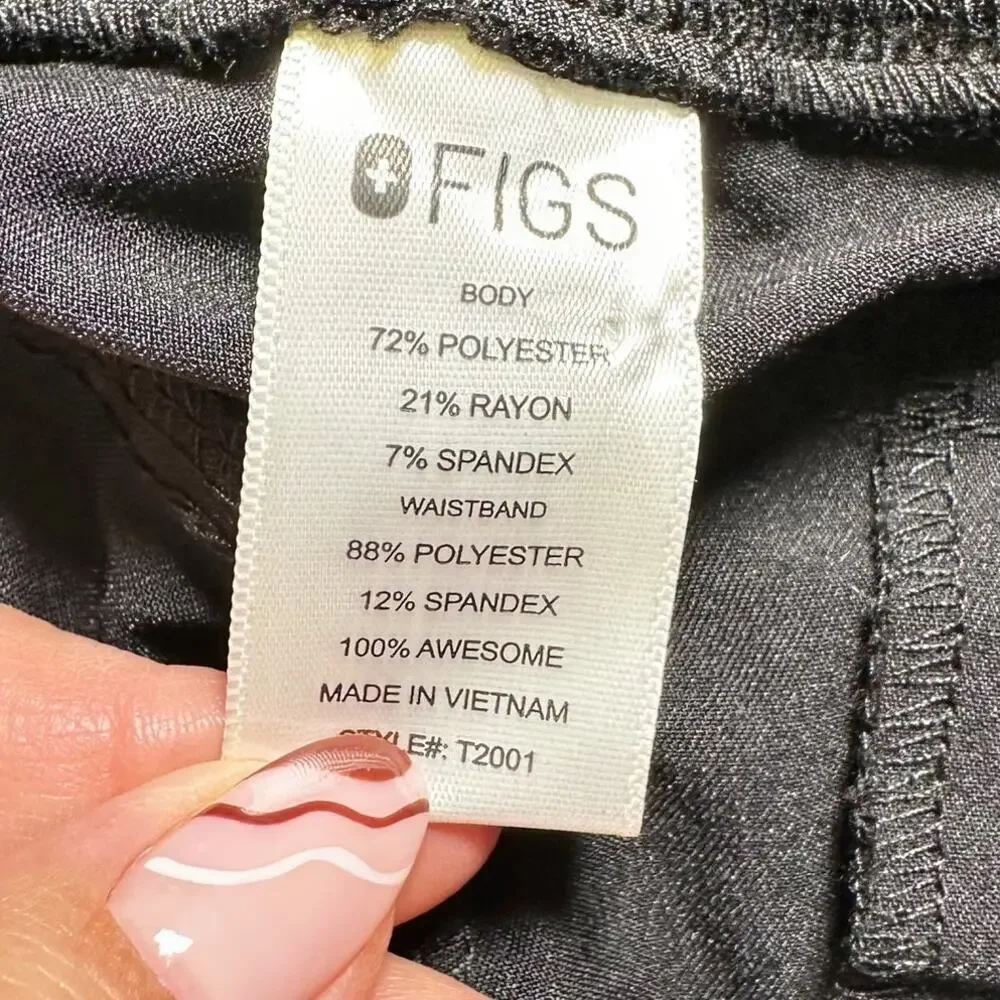 Figs Axim Cargo Scrub Pants Black Men Small